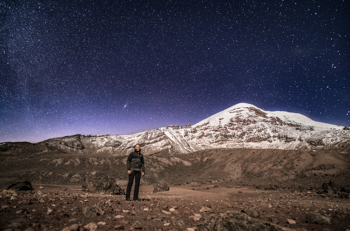 Starry sky above Chimborazo, Ecuador