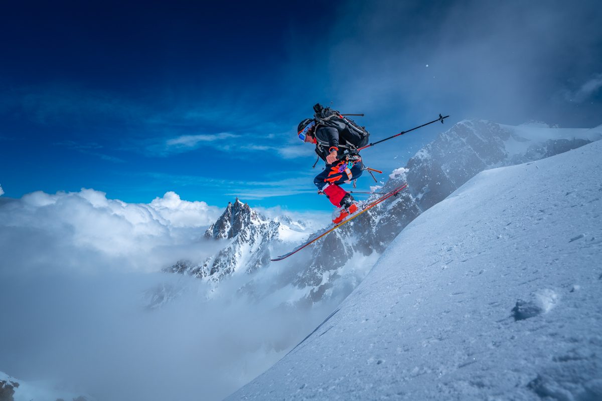 Skiing on the Bosses Glacier, Chamonix-Mont-Blanc, France