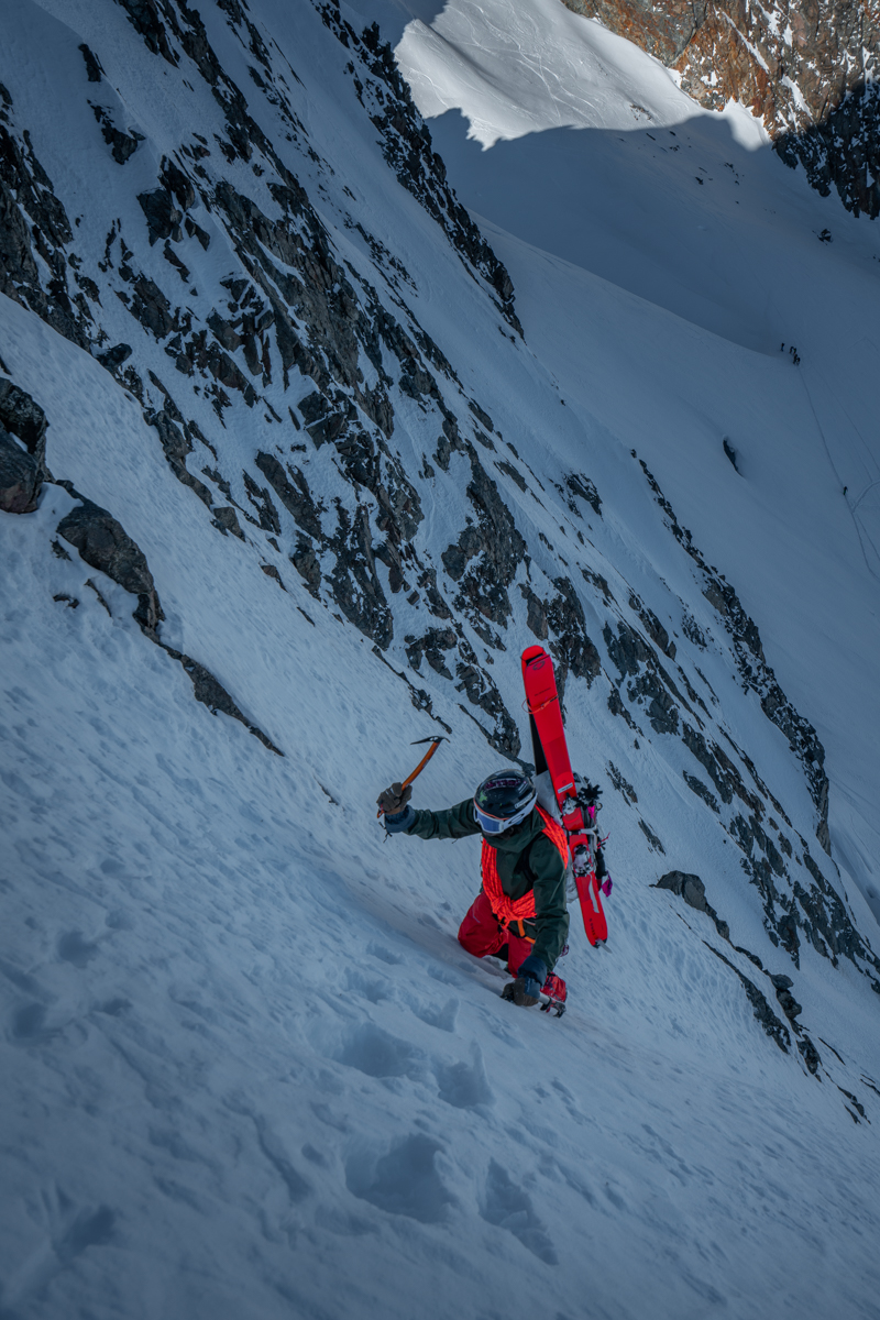 Luca Haecki in the Stubaier Wildspitze North Face, Austria