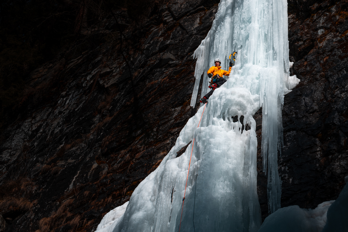 Ice climbing, Pitztal, Austria