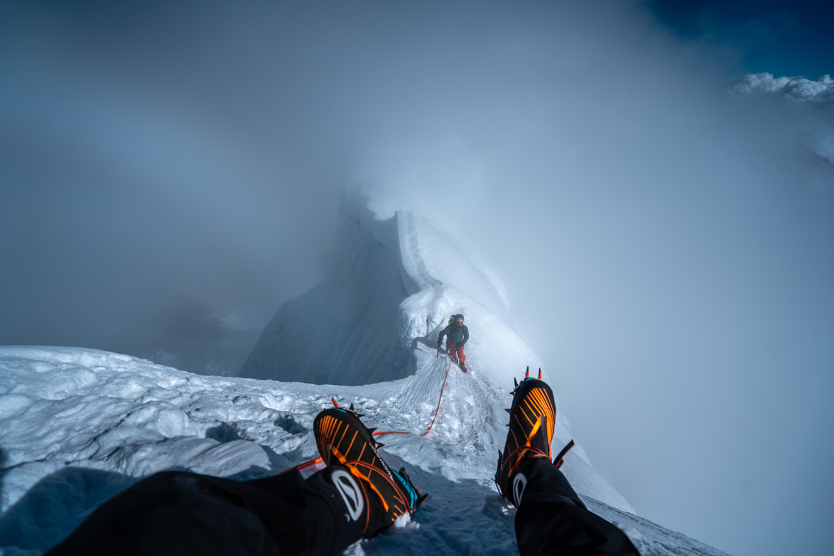 View from the summit back down to the ridge