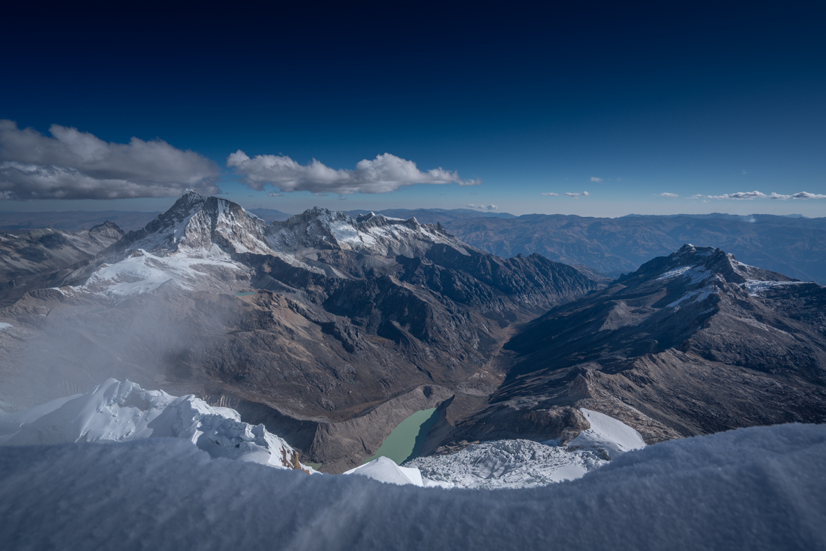 View from the summit of Tocllaraju