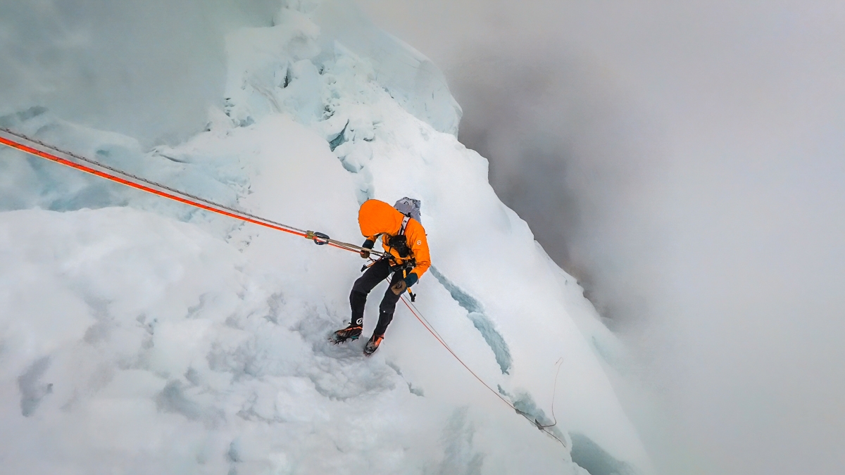 Rapelling from Chopicalqui
