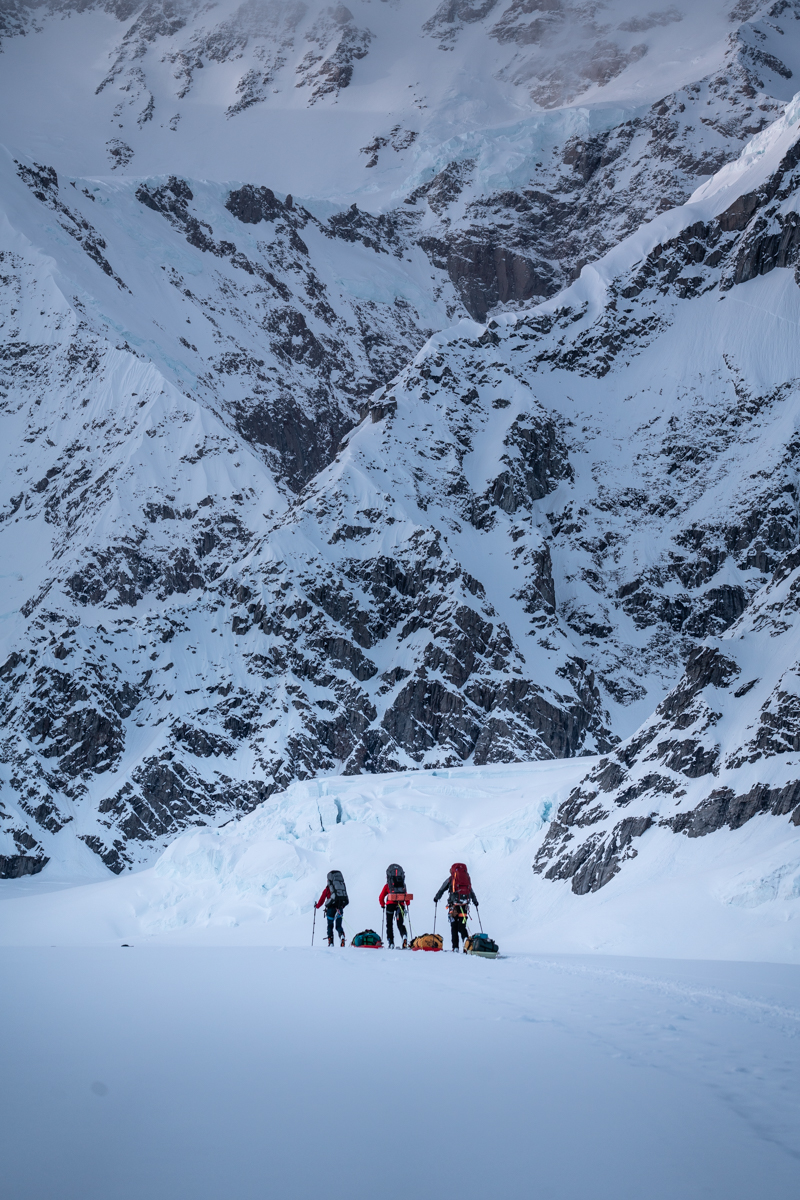 Feeling small surrounded by massive mountain faces