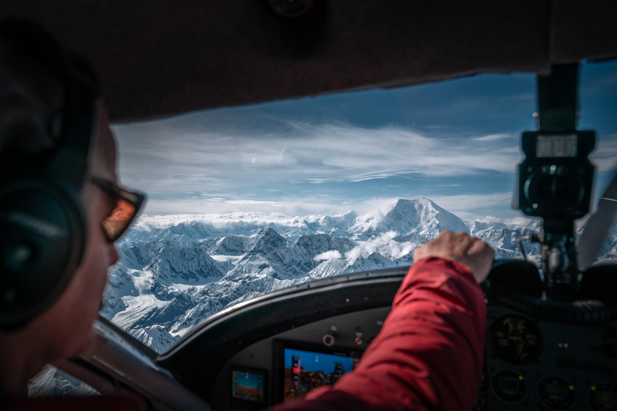 Flying into the Alaska Range