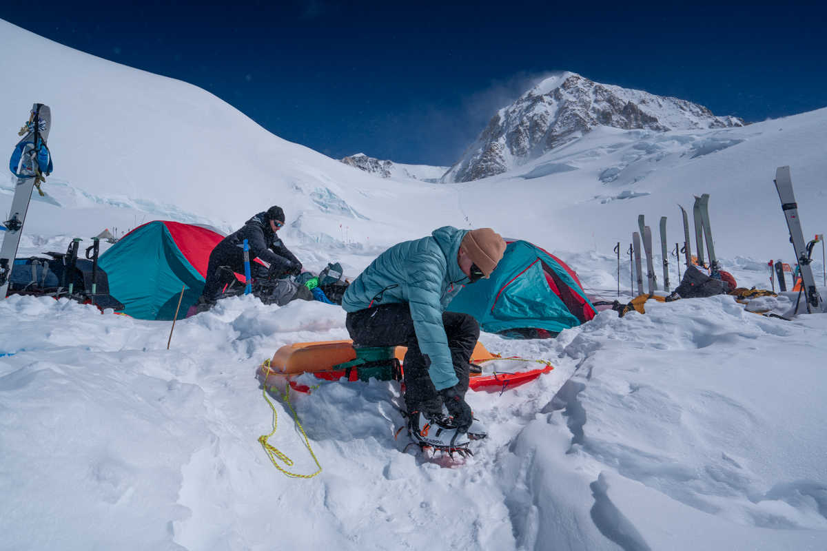 Sebi preparing for the ascent to Camp 4