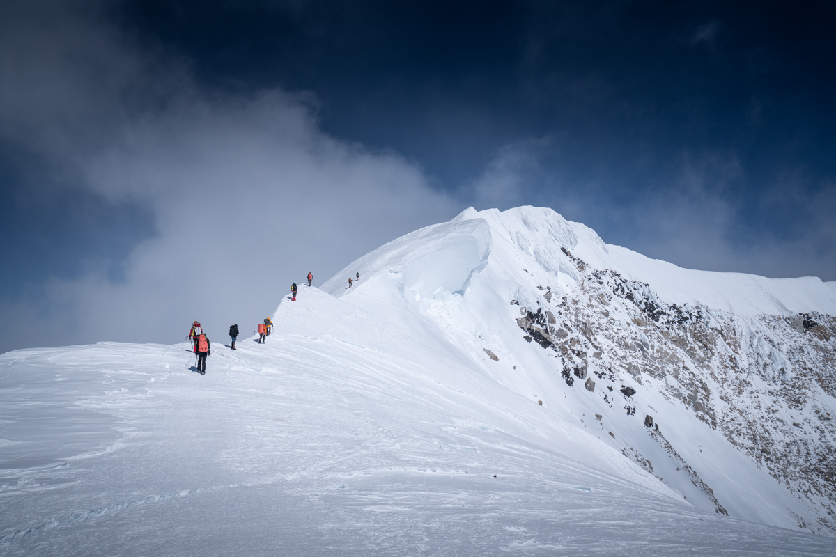 The guided group on the final Summit Ridge